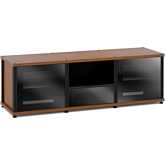 Synergy 236 Triple Width 65" AV Cabinet TV Stand in Cherry, Glass Doors & Black Frame