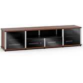 Synergy 243 Quad Width 87" AV Cabinet TV Stand in Cherry, Glass Doors & Aluminum Frame