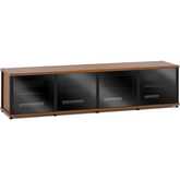 Synergy 247 Quad Width 87" AV Cabinet TV Stand in Cherry, Glass Doors & Black Frame