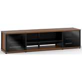 Synergy 248 Quad Width 87" AV Cabinet TV Stand in Cherry, Glass Doors & Black Frame