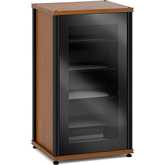 Synergy 402 40" Tall AV Cabinet Audio Rack in Cherry, Glass Doors & Black Frame