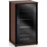 Synergy 402 40" Tall AV Cabinet Audio Rack in Walnut, Glass Doors & Black Frame