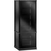 Synergy 603 60" Tall AV Cabinet Audio Rack in Black Oak, Glass Doors & Black Frame