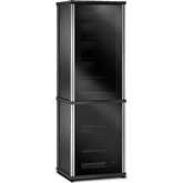 Synergy 703 70" Tall AV Cabinet Audio Rack in Black Oak, Glass Doors & Aluminum Frame