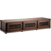 Synergy 133 Triple Width 65" AV Cabinet TV Stand in Walnut, Mesh Doors & Black Frame