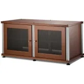 Synergy 221 Double Width 44" AV Cabinet TV Stand in Cherry, Mesh Doors & Aluminum Frame