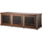 Synergy 237 Triple Width 65" AV Cabinet TV Stand in Cherry, Mesh Doors & Aluminum Frame