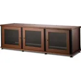 Synergy 237 Triple Width 65" AV Cabinet TV Stand in Cherry, Mesh Doors & Black Frame