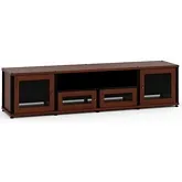 Synergy 245 Quad Width 87" AV Cabinet TV Stand in Cherry, Mesh Doors & Black Frame