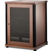 Synergy 30" Tall AV Cabinet Audio Rack in Cherry, Mesh Doors & Black Frame