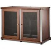 Synergy 323 Double Width 44" AV Cabinet TV Stand in Cherry, Mesh Doors & Aluminum Frame