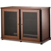 Synergy 323 Double Width 44" AV Cabinet TV Stand in Cherry, Mesh Doors & Black Frame