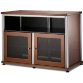 Synergy 329 Double Width 44" AV Cabinet TV Stand in Cherry, Mesh Doors & Aluminum Frame