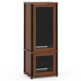 Synergy 603 60" Tall AV Cabinet Audio Rack in Cherry, Mesh Doors & Black Frame