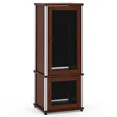 Synergy 603 60" Tall AV Cabinet Audio Rack in Walnut, Mesh Doors & Aluminum Frame