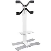 Acadia XL Mobile TV Stand with Tempered Glass Shelf in White
