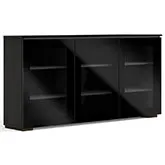 Oslo 337 64" Low Profile Wall Cabinet TV Stand in Wenge & Black with Black Top