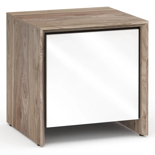 Barcelona 217 AV Cabinet in Natural Walnut with Gloss White Door
