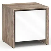 Barcelona 217 AV Cabinet in Natural Walnut with Gloss White Door