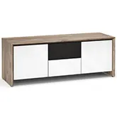 Barcelona 236 65" TV Stand AV Cabinet in Natural Walnut with Gloss White Doors