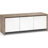 Barcelona 237GW 65" TV Stand AV Cabinet in Natural Walnut with White Gloss Doors