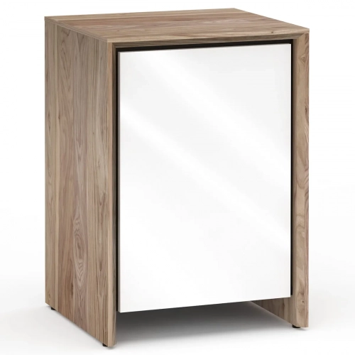 Barcelona 317 AV Cabinet in Natural Walnut with Gloss White Door