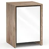 Barcelona 317 AV Cabinet in Natural Walnut with Gloss White Door