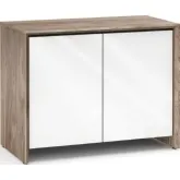 Barcelona 323 45" TV Stand AV Cabinet in Natural Walnut with Gloss White Doors