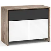 Barcelona 329 45" TV Stand AV Cabinet in Natural Walnut with Gloss White Doors