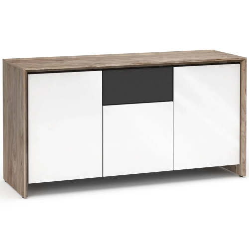 Barcelona 336 65" TV Stand AV Cabinet in Natural Walnut with Gloss White Doors