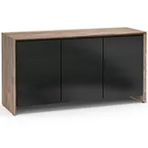 Barcelona 337 65" TV Stand AV Cabinet in Natural Walnut with Black Glass Doors