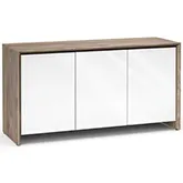 Barcelona 337 65" TV Stand AV Cabinet in Natural Walnut with Gloss White Doors