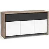 Barcelona 339 65" TV Stand AV Cabinet in Natural Walnut with Gloss White Doors