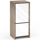 Barcelona 517 AV Cabinet in Natural Walnut with Gloss White Doors