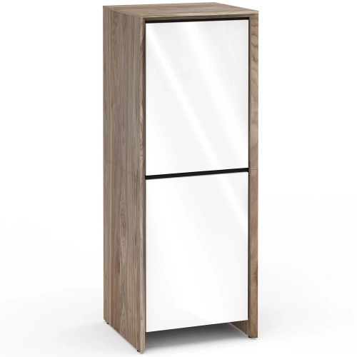 Barcelona 617 AV Cabinet in Natural Walnut with Gloss White Doors