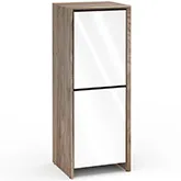 Barcelona 617 AV Cabinet in Natural Walnut with Gloss White Doors