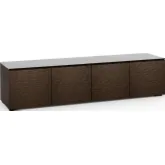 Berlin 247 85" TV Stand Cabinet in Textured Wenge with Black Glass Top