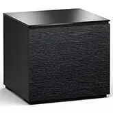 Chicago 217 AV Cabinet in Textured Black with Black Glass