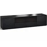Chicago 245 85" TV Stand AV Cabinet in Textured Black with Black Glass
