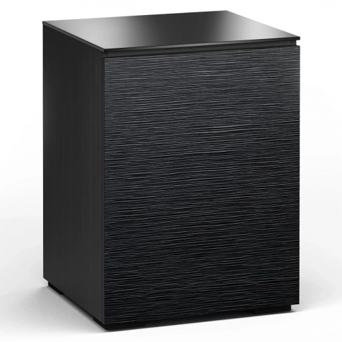 Chicago 317 AV Cabinet in Textured Black with Black Glass