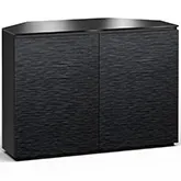 Chicago 323CR 44" Corner TV Stand AV Cabinet in Textured Black with Black Glass
