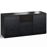 Chicago 336 65" TV Stand AV Cabinet in Textured Black with Black Glass