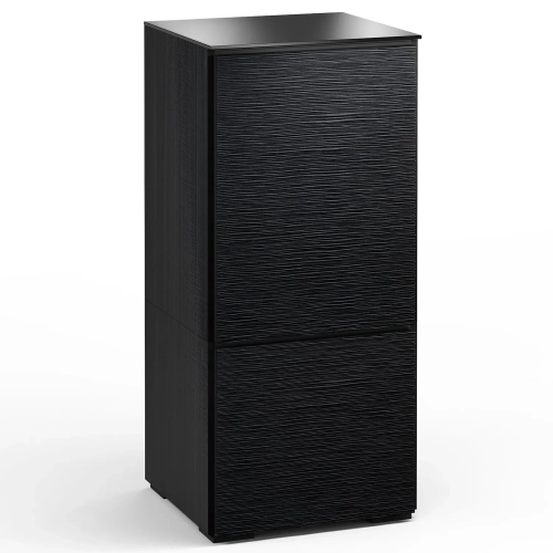Chicago 517 AV Cabinet in Textured Black with Black Glass
