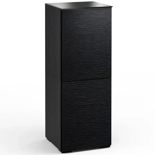 Chicago 617 AV Cabinet in Textured Black with Black Glass