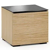 Denver 217 AV Cabinet in Textured Natural Oak with Brown Glass Top