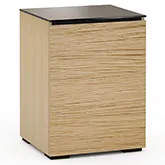 Denver 317 AV Cabinet in Textured Natural Oak with Brown Glass Top