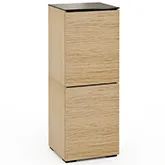 Denver 617 AV Cabinet in Textured Natural Oak with Brown Glass Top