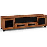 Elba 245 85" TV Stand AV Cabinet in American Cherry with Smoked Glass
