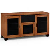 Elba 336 64" TV Stand AV Cabinet in American Cherry with Smoked Glass