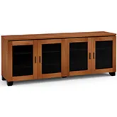 Elba 347 85" TV Stand AV Cabinet in American Cherry with Smoked Glass